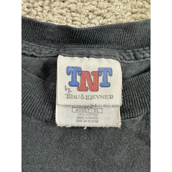 VINTAGE Wolf Shirt Mens XL Black Double Sided Howl At The Moon TNT 90s - Picture 6 of 12